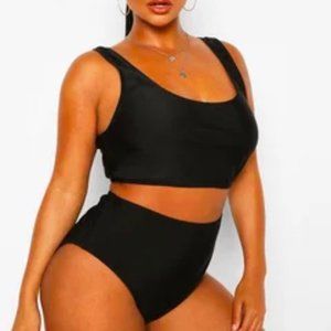 Plus Deep Scoop High Waist Bikini